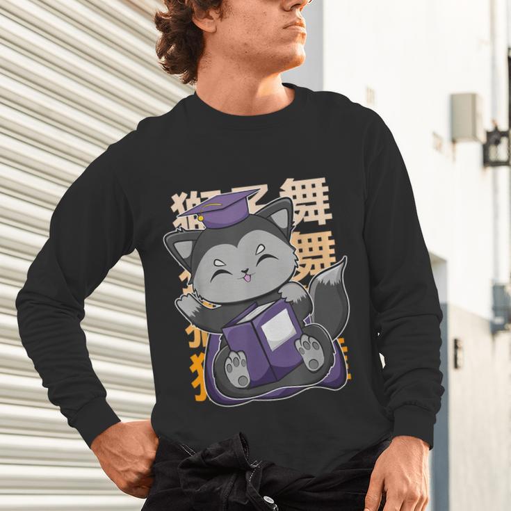 Cute Anime Fox Graduate Of A Class For Graduation Unisex Long Sleeve T-Shirt