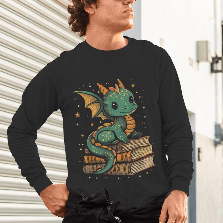 Cute Kawaii Dragon Fantasy Book Lover Book Nerd Unisex Long Sleeve T-Shirt Cute Kawaii Dragon Fantasy Book Lover Book Nerd Unisex Long Sleeve T-Shirt