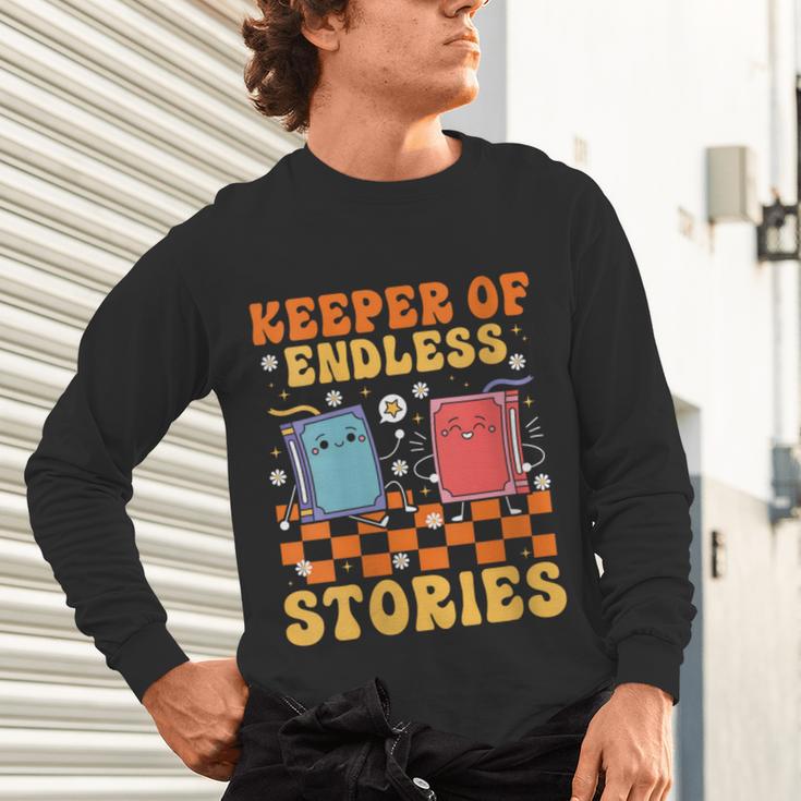 Cute Librarian Library Book Lover Keeper Of Endless Stories Unisex Long Sleeve T-Shirt