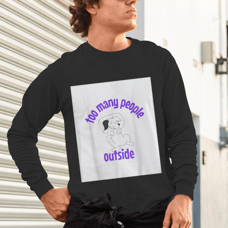 Cute Puppy With a Quote For Introverts Unisex Long Sleeve T-Shirt Cute Puppy With a Quote For Introverts Unisex Long Sleeve T-Shirt