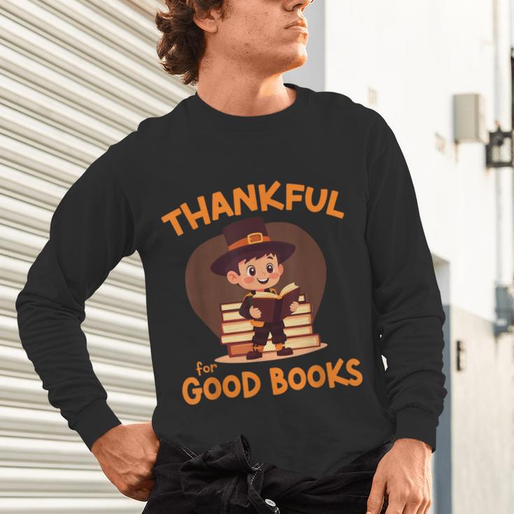 Cute Thanksgiving Teacher Librarian Thankful Reading Books Unisex Long Sleeve T-Shirt Cute Thanksgiving Teacher Librarian Thankful Reading Books Unisex Long Sleeve T-Shirt