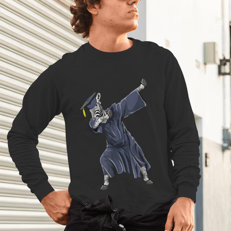 Dabbing Graduate Zebra Team Mascot Graduation Senior Shirt Unisex Long Sleeve T-Shirt