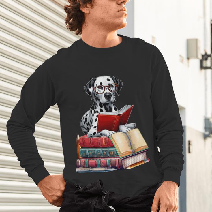 Dalmatian Reading Books Matching Bookworm Readers Librarian Unisex Long Sleeve T-Shirt Dalmatian Reading Books Matching Bookworm Readers Librarian Unisex Long Sleeve T-Shirt