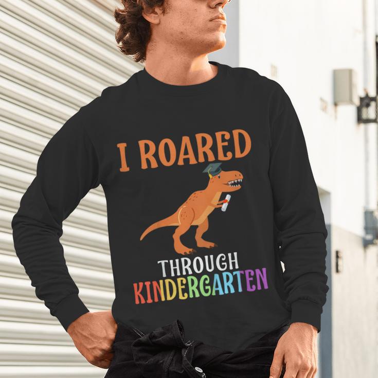 Dinosaur Graduation I Roared Through Kindergarten T-Shirt Unisex Long Sleeve T-Shirt