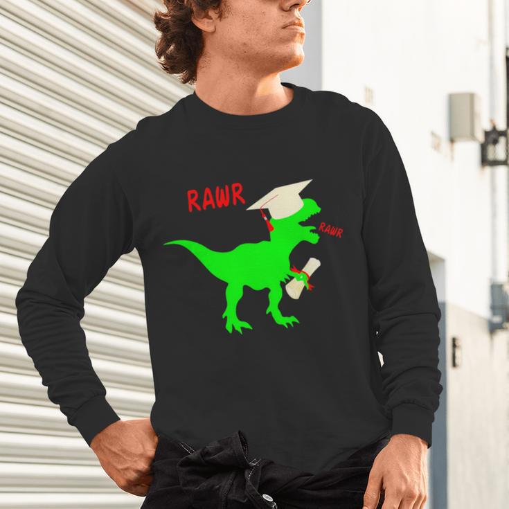 Dinosaur Rawr Diploma Grad Graduate Graduation Unisex Long Sleeve T-Shirt