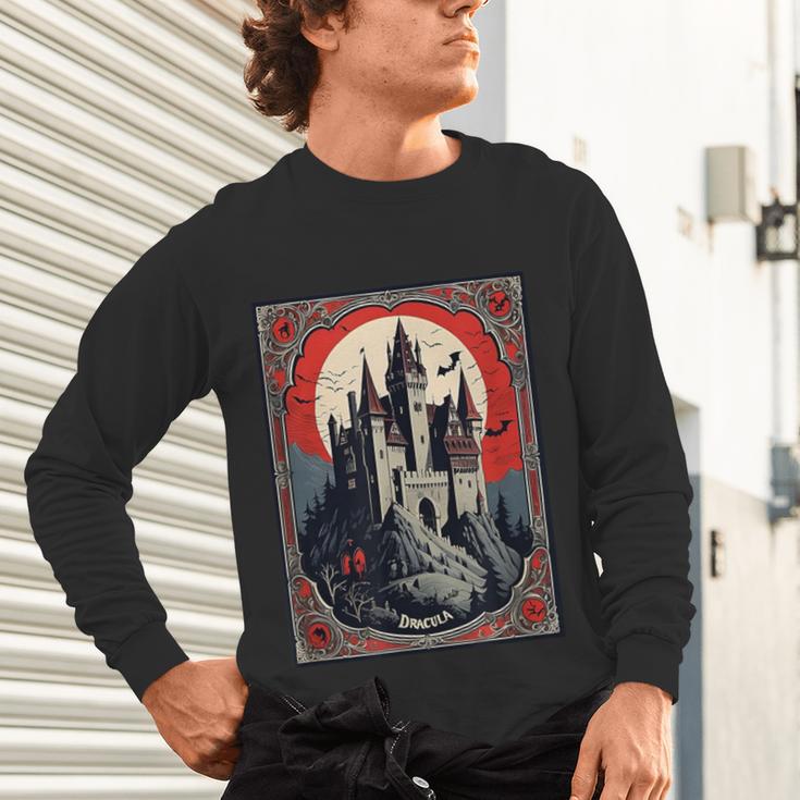 Dracula's Castle Book Cover Illustration Unisex Long Sleeve T-Shirt