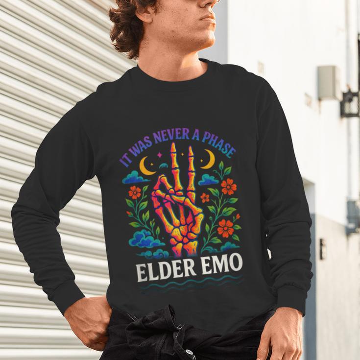 Elder Emo Nostalgia Skeleton Hand Unisex Long Sleeve T-Shirt Elder Emo Nostalgia Skeleton Hand Unisex Long Sleeve T-Shirt