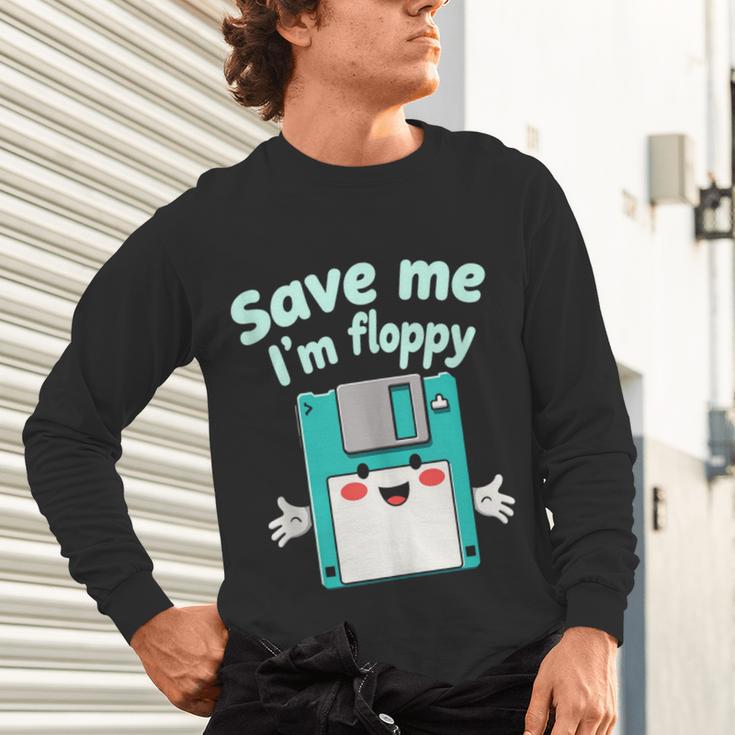 Floppy Disk Retro Tech Nostalgia Old School Computing Humor Unisex Long Sleeve T-Shirt