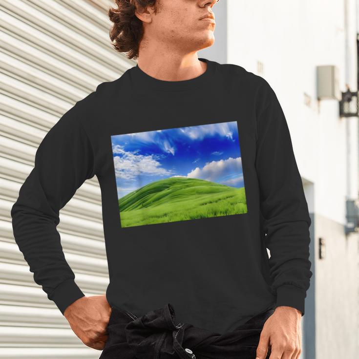 Frutiger Aero Meadow Aesthetic Y2k 2000s Ironic Nostalgic Unisex Long Sleeve T-Shirt