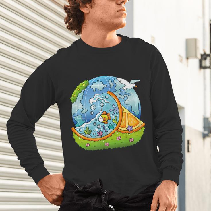 Frutiger Aero Y2K Fashion Trends Statement Piece Tech Orange Unisex Long Sleeve T-Shirt