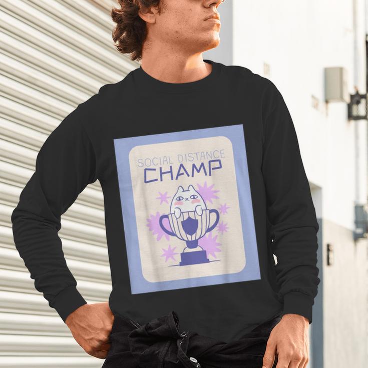 Fun Cute Introvert Cat Character Trophy For Men Women Unisex Long Sleeve T-Shirt Fun Cute Introvert Cat Character Trophy For Men Women Unisex Long Sleeve T-Shirt