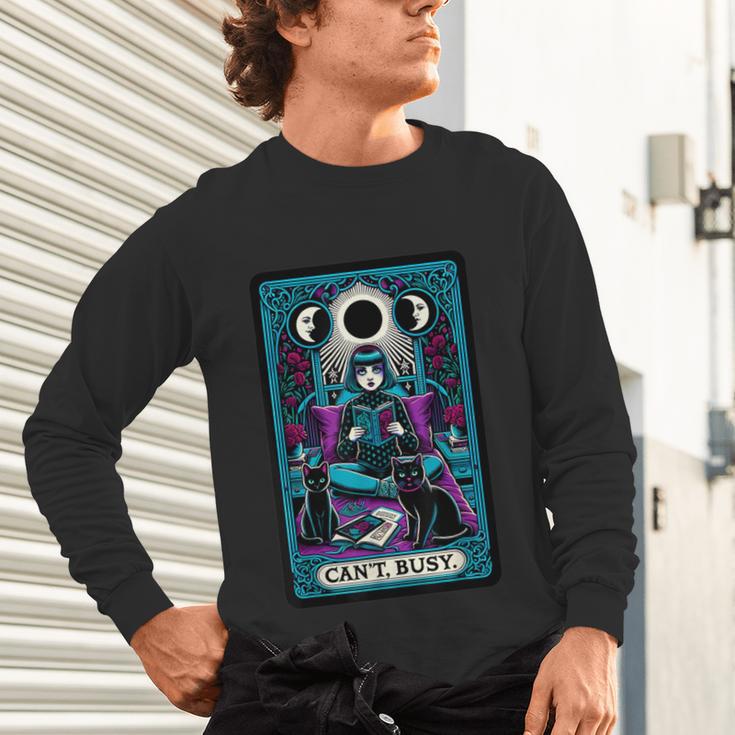 Gothic Girl Tarot Card Introverted Reader And Reading Unisex Long Sleeve T-Shirt