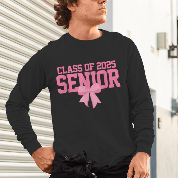 Graduate 2025 Class Of 2025 Senior Coquette Bow Graduation Unisex Long Sleeve T-Shirt