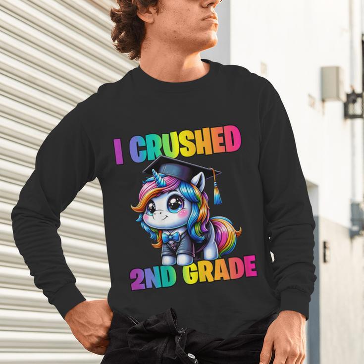 Graduation I Crushed 2nd Grade Unicorn Girls Grad Magical Unisex Long Sleeve T-Shirt