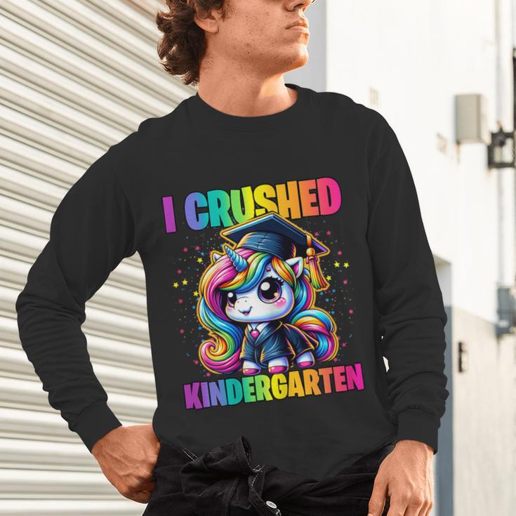 Graduation I Crushed Kindergarten Unicorn Girls Grad Magical Unisex Long Sleeve T-Shirt