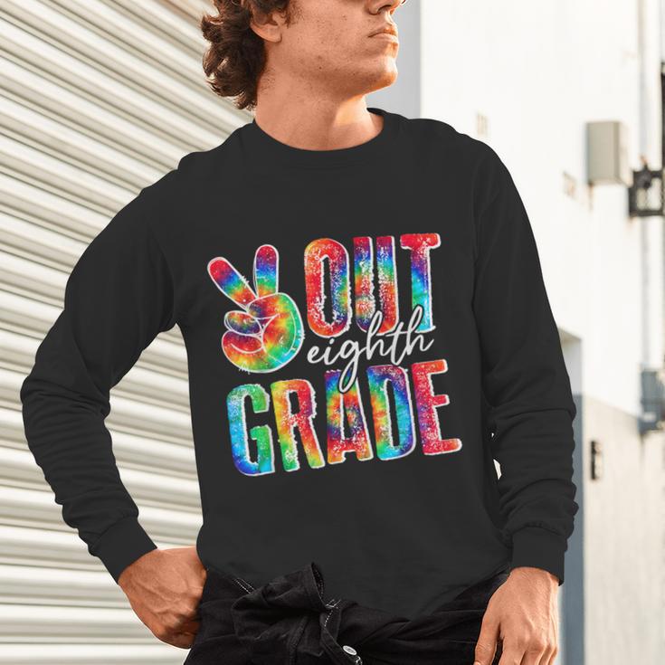 Graduation Peace Sign Out Eighth Grade Tie Dye Hippie Unisex Long Sleeve T-Shirt