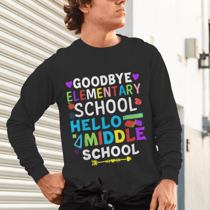 Graduation Shirt For 5th Grader Goodbye Hello Middle School Unisex Long Sleeve T-Shirt