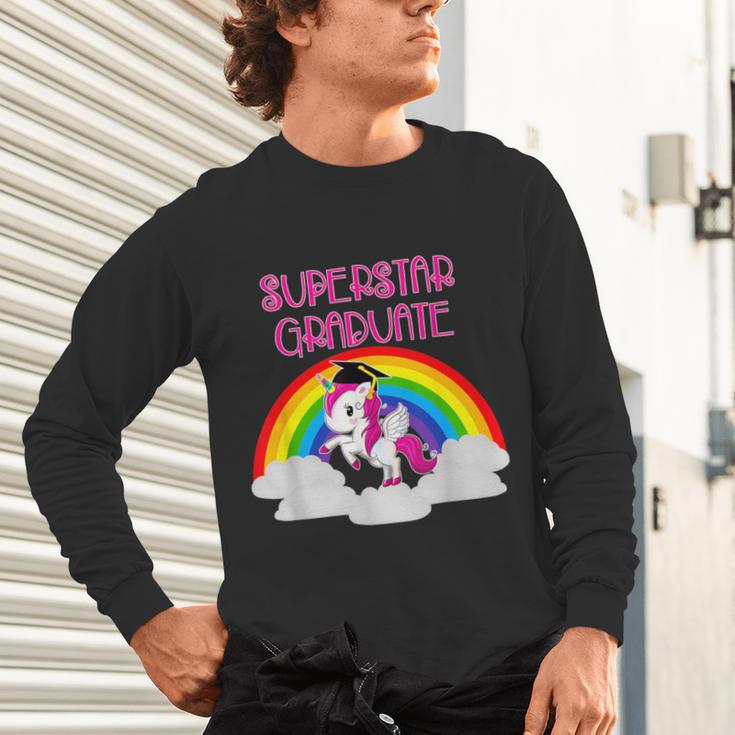 Graduation Unicorn Superstar Magical Colorful Rainbow Tshirt Unisex Long Sleeve T-Shirt