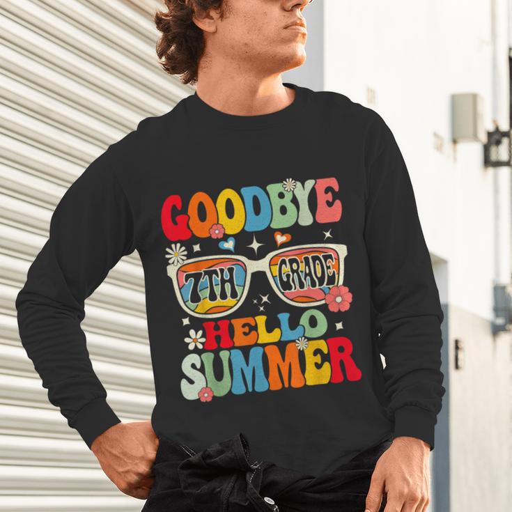Groovy Goodbye 7th Grade Graduation Hello Summer Kids Unisex Long Sleeve T-Shirt