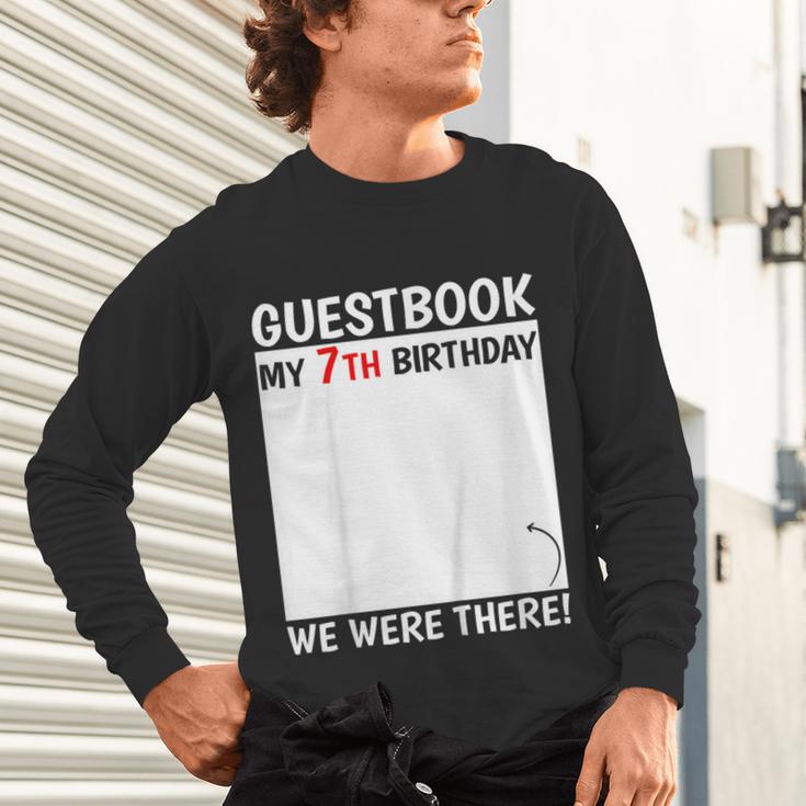 Guestbook 7th Birthday 7 Year Old Born 2018 Bday Unisex Long Sleeve T-Shirt Guestbook 7th Birthday 7 Year Old Born 2018 Bday Unisex Long Sleeve T-Shirt