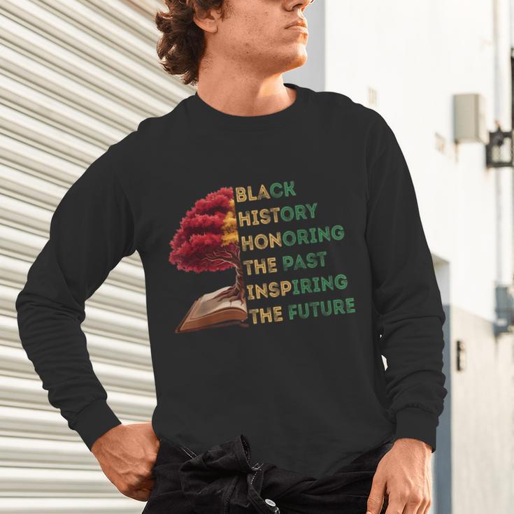 Honoring Past Inspiring Future History Month Tree Book Unisex Long Sleeve T-Shirt