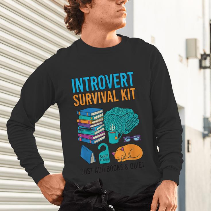 Introvert Book Lover Introvert Survival Kit Unisex Long Sleeve T-Shirt Introvert Book Lover Introvert Survival Kit Unisex Long Sleeve T-Shirt