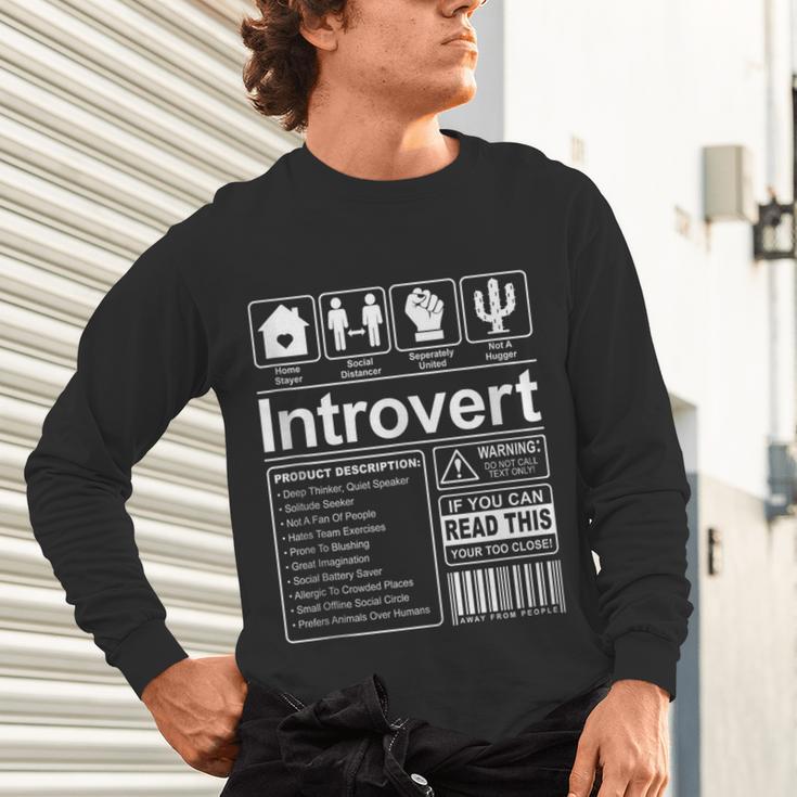Introvert Label Antisocial Loner Socially Awkward Unisex Long Sleeve T-Shirt Introvert Label Antisocial Loner Socially Awkward Unisex Long Sleeve T-Shirt