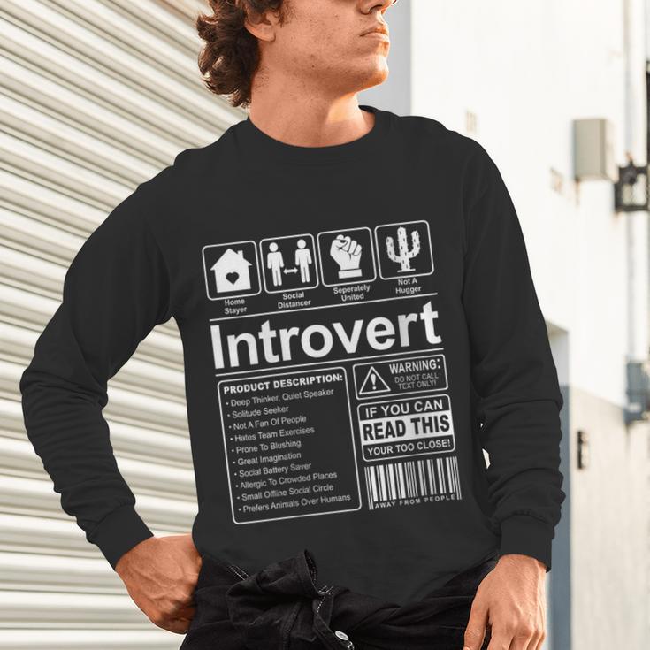 Introvert Label Antisocial Loner Socially Awkward Unisex Long Sleeve T-Shirt Introvert Label Antisocial Loner Socially Awkward Unisex Long Sleeve T-Shirt