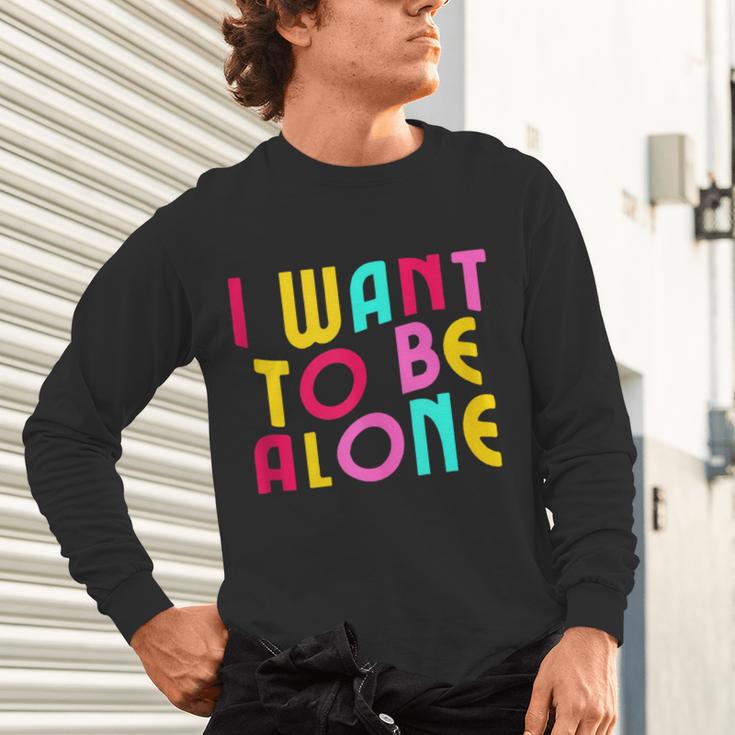 Introvert I Want To Be Alone Retro Wavy Unisex Long Sleeve T-Shirt Introvert I Want To Be Alone Retro Wavy Unisex Long Sleeve T-Shirt
