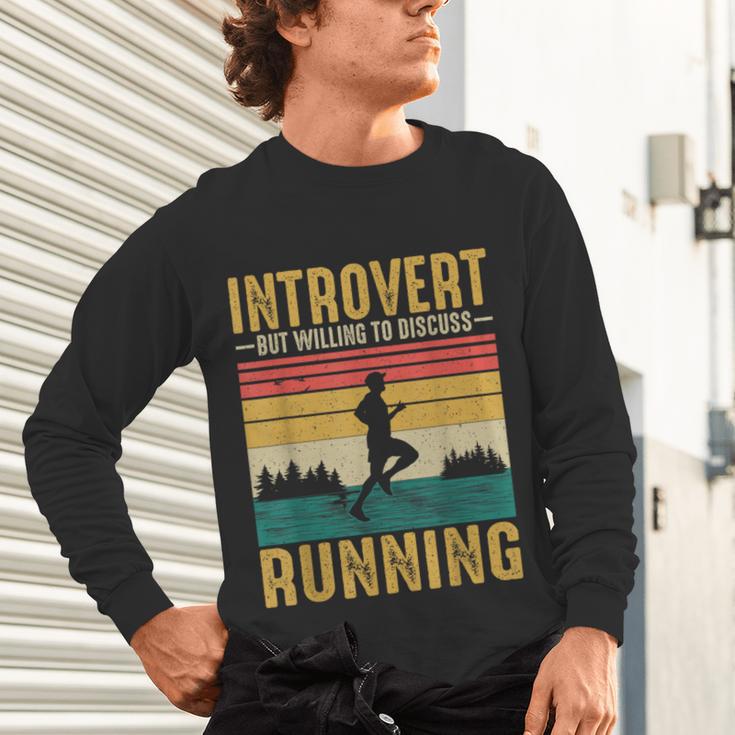 Introvert But Willing To Discuss Running Unisex Long Sleeve T-Shirt Introvert But Willing To Discuss Running Unisex Long Sleeve T-Shirt
