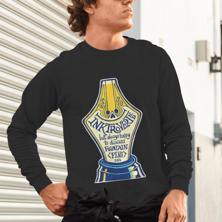 Introverted Fountain Pen Enthusiast Smiling Face Unisex Long Sleeve T-Shirt