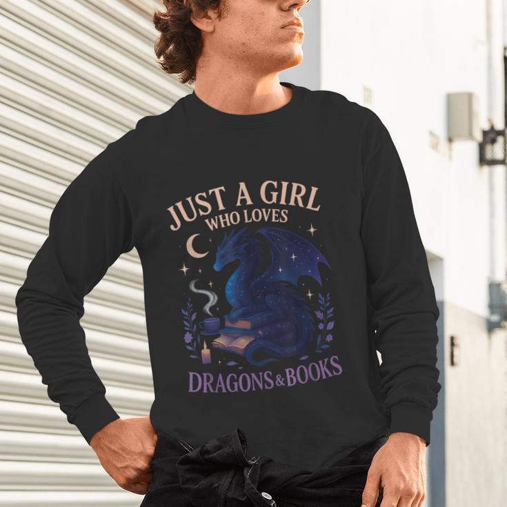 Just a Girl Who Loves Dragons And Books Fantasy Unisex Long Sleeve T-Shirt