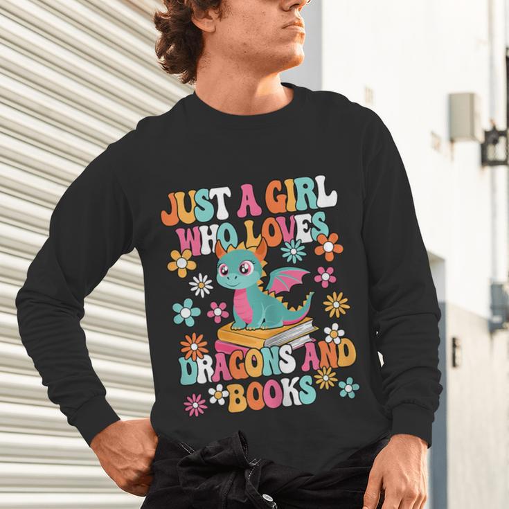 Just A Girl Who Loves Dragons And Books Reading Bookworm Unisex Long Sleeve T-Shirt