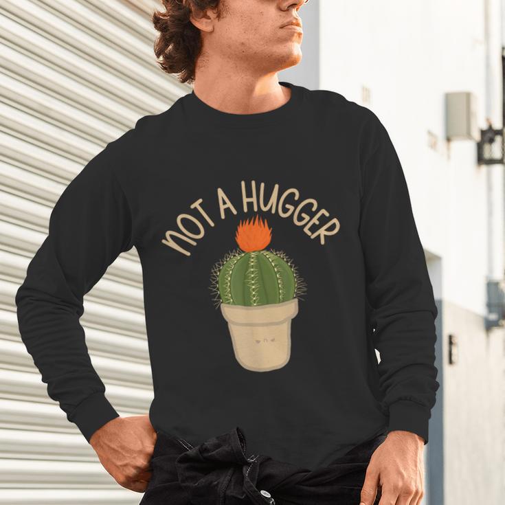 Kawaii Grumpy Cactus Not a Hugger Plant Introvert Unisex Long Sleeve T-Shirt