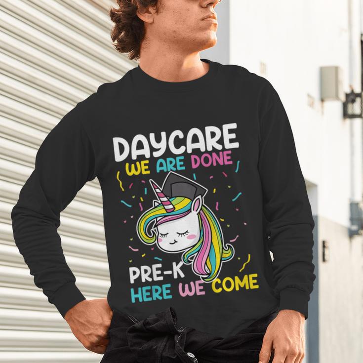 Kids Daycare Graduation Unicorn Last Day Of School Kids Unisex Long Sleeve T-Shirt