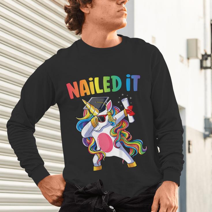Kids Kindergarten Graduation Shirt Unicorn Graduate Nailed It Unisex Long Sleeve T-Shirt