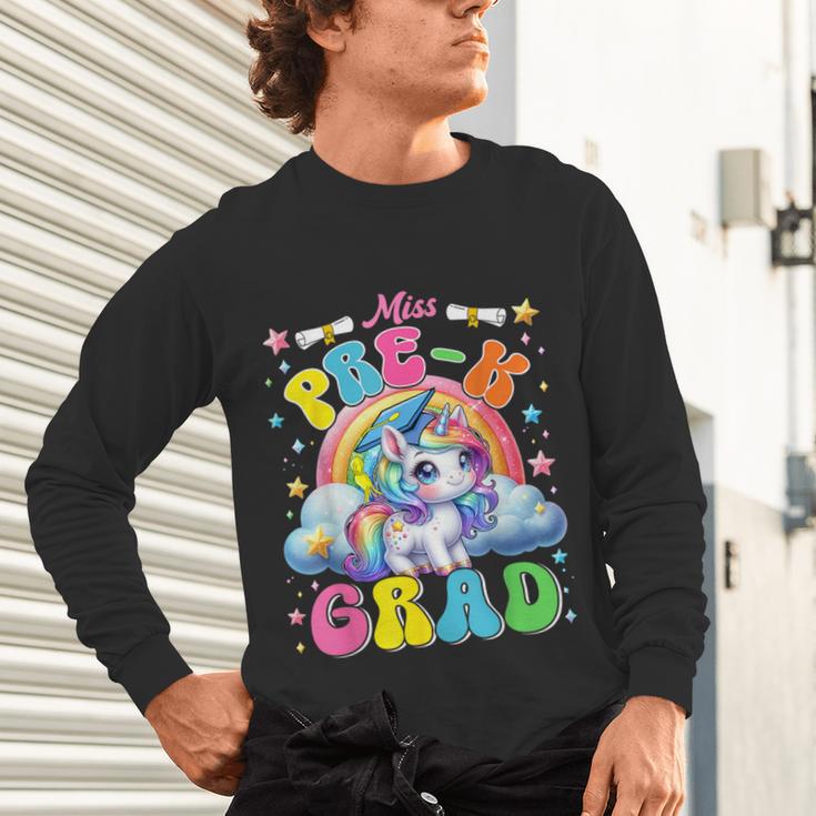 Kids Miss Pre-K Grad Graduation Cute Unicorn Rainbow Girls Unisex Long Sleeve T-Shirt