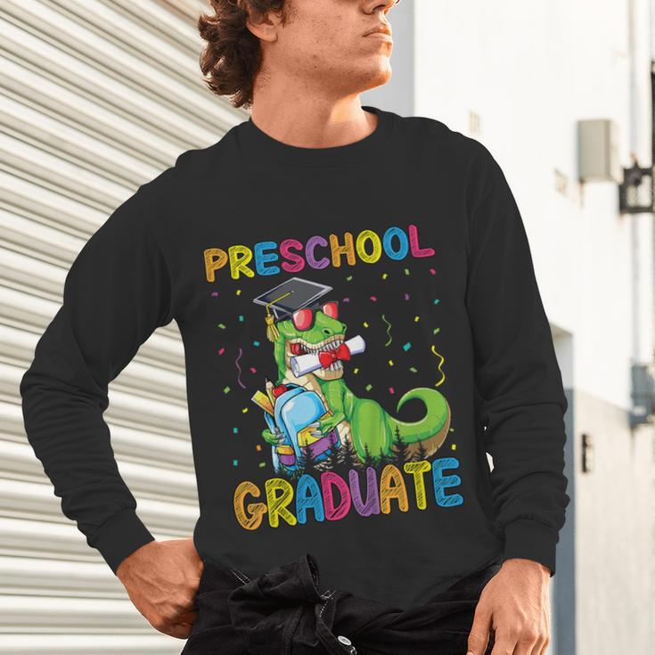 Kids Preschool Graduate T-Rex Dinosaur Preschool Graduation Unisex Long Sleeve T-Shirt