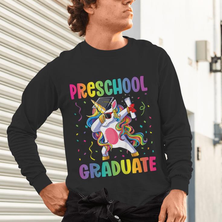 Kids Preschool Graduation Dab Unicorn Preschool Graduate Unisex Long Sleeve T-Shirt