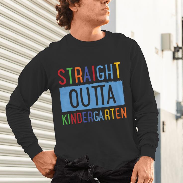 Kids STRAIGHT OUTTA KINDERGARTEN T-SHIRT FUNNY GRADUATION GIFT Unisex Long Sleeve T-Shirt