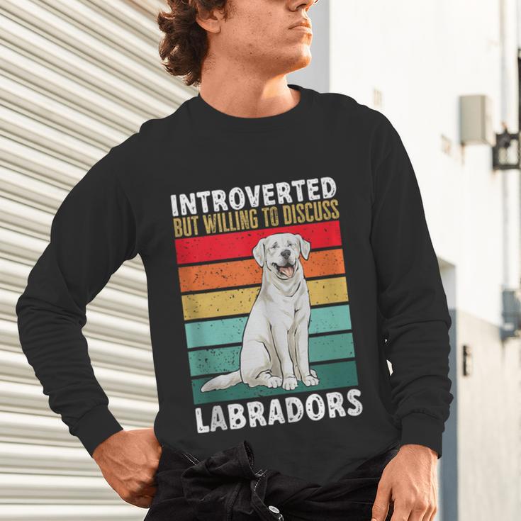 Labrador Retriever Introvert White Lab Unisex Long Sleeve T-Shirt
