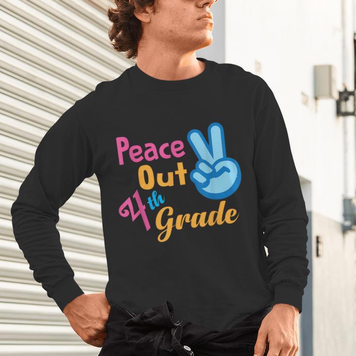 Last Day Of School Peace Out Grade 4 Graduation Kids Unisex Long Sleeve T-Shirt