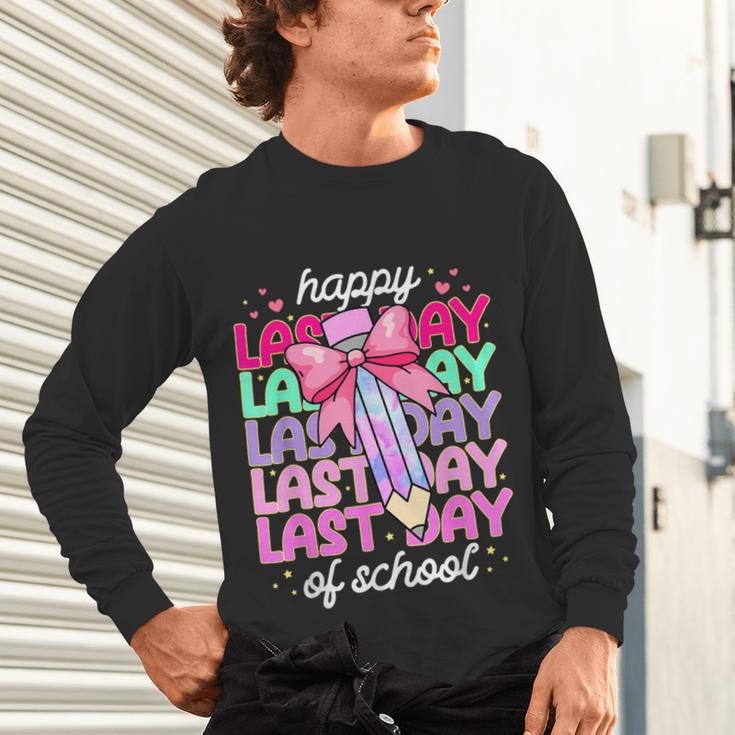 Last Day Of School Shirt Coquette Bow School Graduation Unisex Long Sleeve T-Shirt