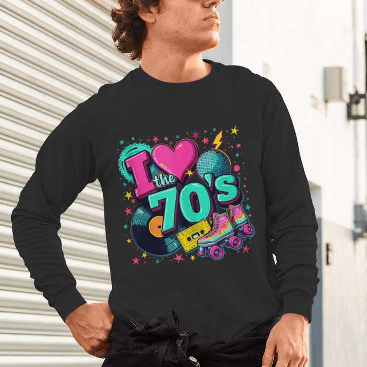 I Love The 70s Retro Cassette Roller Vinyl Disco Nostalgia Unisex Long Sleeve T-Shirt