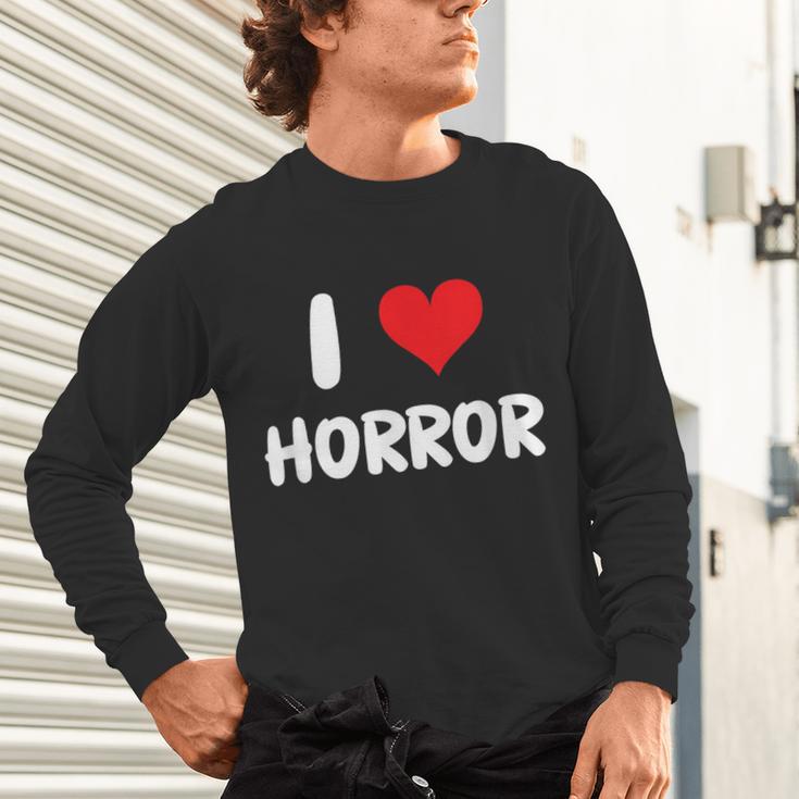 I Love Horror Heart Movies TV Show Books Writing Read Unisex Long Sleeve T-Shirt I Love Horror Heart Movies TV Show Books Writing Read Unisex Long Sleeve T-Shirt