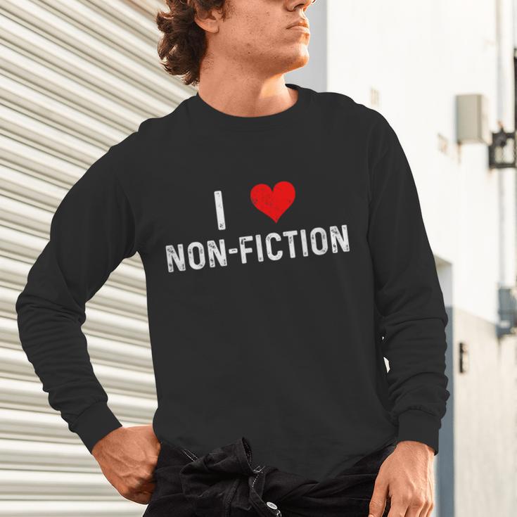 I Love Non Fiction Heart Books Reading Writing Writer Read Unisex Long Sleeve T-Shirt