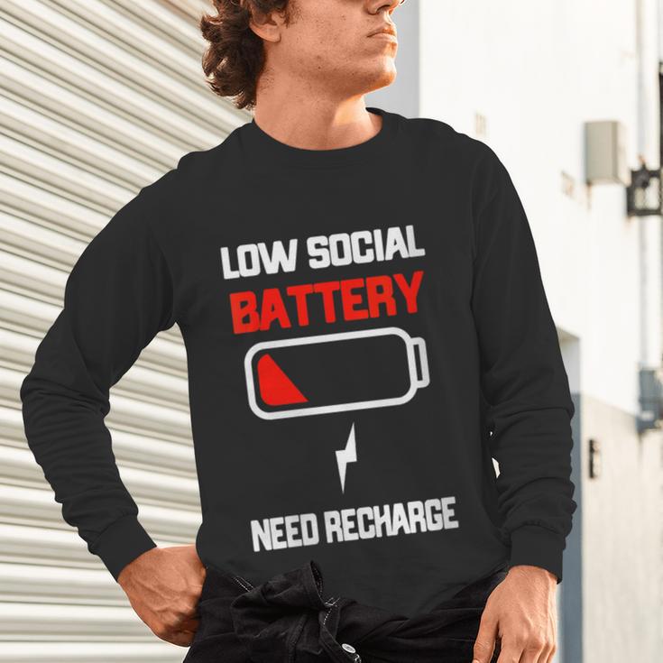 Low Social Battery Need Recharge Introvert Self-Care Unisex Long Sleeve T-Shirt Low Social Battery Need Recharge Introvert Self-Care Unisex Long Sleeve T-Shirt