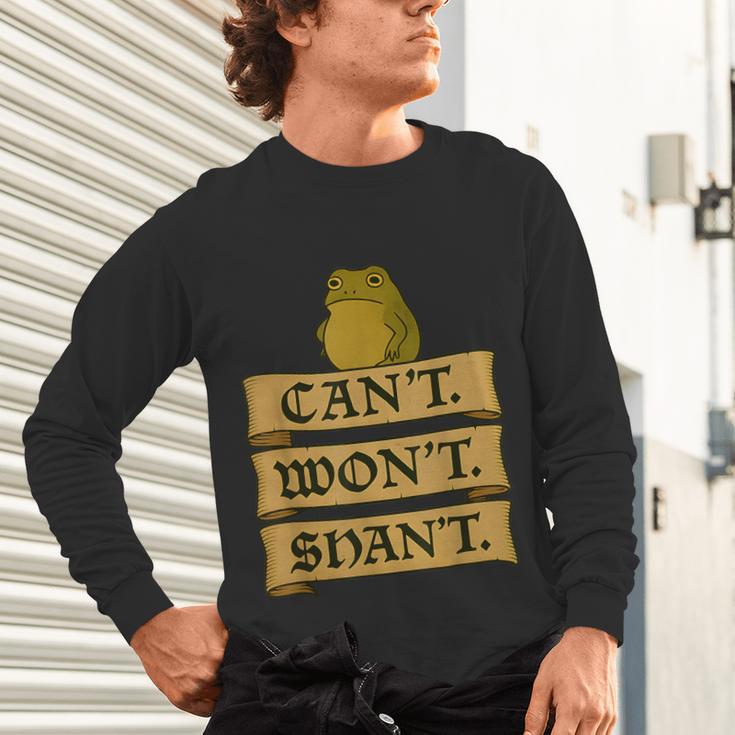 Medieval Frog Meme Sarcastic Introvert Humor Fantasy Unisex Long Sleeve T-Shirt Medieval Frog Meme Sarcastic Introvert Humor Fantasy Unisex Long Sleeve T-Shirt
