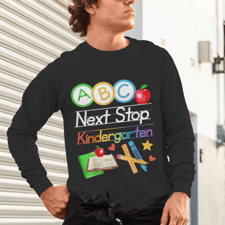 Next Stop Kindergarten Preschool Graduation 2025 Boy Girl Unisex Long Sleeve T-Shirt