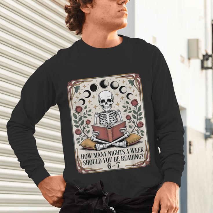 How Many Nights Reading Meme 6 7 Book Lover Unisex Long Sleeve T-Shirt How Many Nights Reading Meme 6 7 Book Lover Unisex Long Sleeve T-Shirt